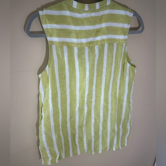 Christian Sirano Cool Natural Linen Relaxed Fit Tunic Lace Up Front size S - Picture 4 of 5